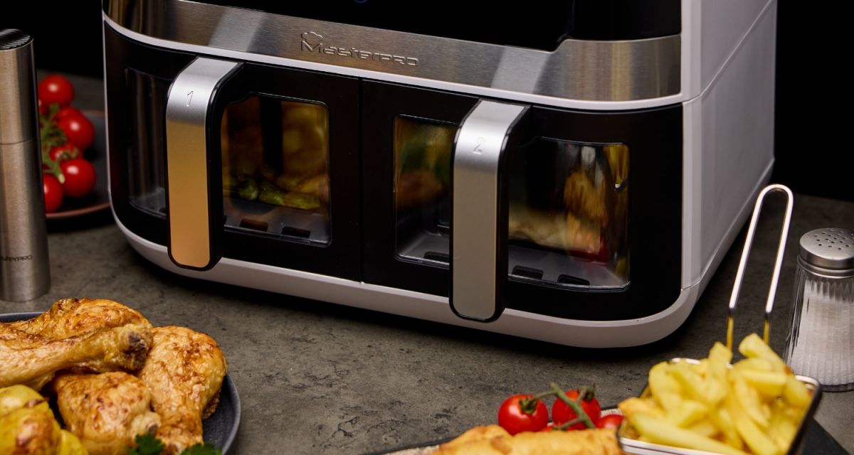 Descubre la revolución en la cocina con la freidora de aire doble MasterPRO i-Rocket Duo 900